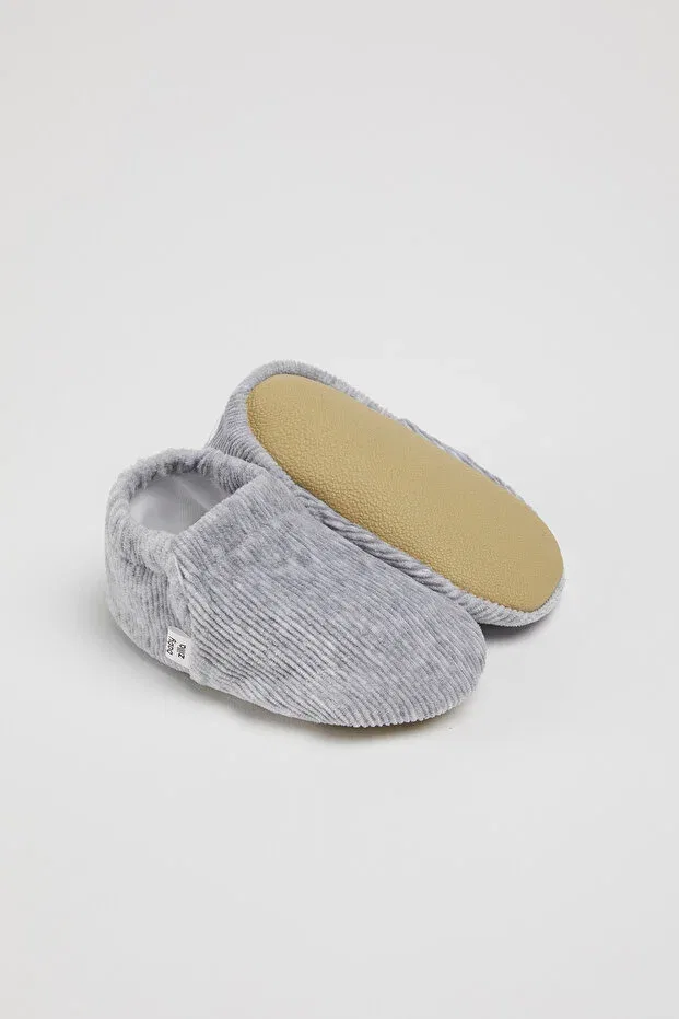 Детские пинетки для новорожденных из вельвета Non-Slip sole Babyzilla, Gray — фото 2