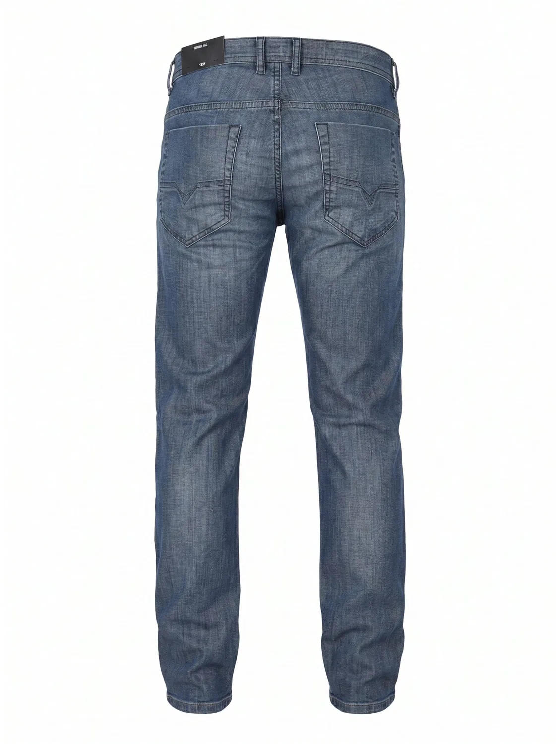 Джинсы узкого кроя Diesel THOMMER JOGGJEANS Superstretch & Supersoft дымчато-синего цвета — фото 2
