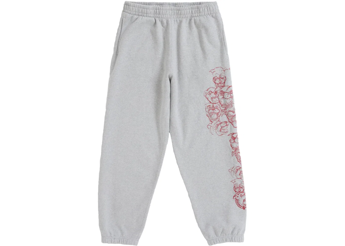 Мужские спортивные штаны с вышивкой Supreme Pitbulls Sweatpant, Heather Grey