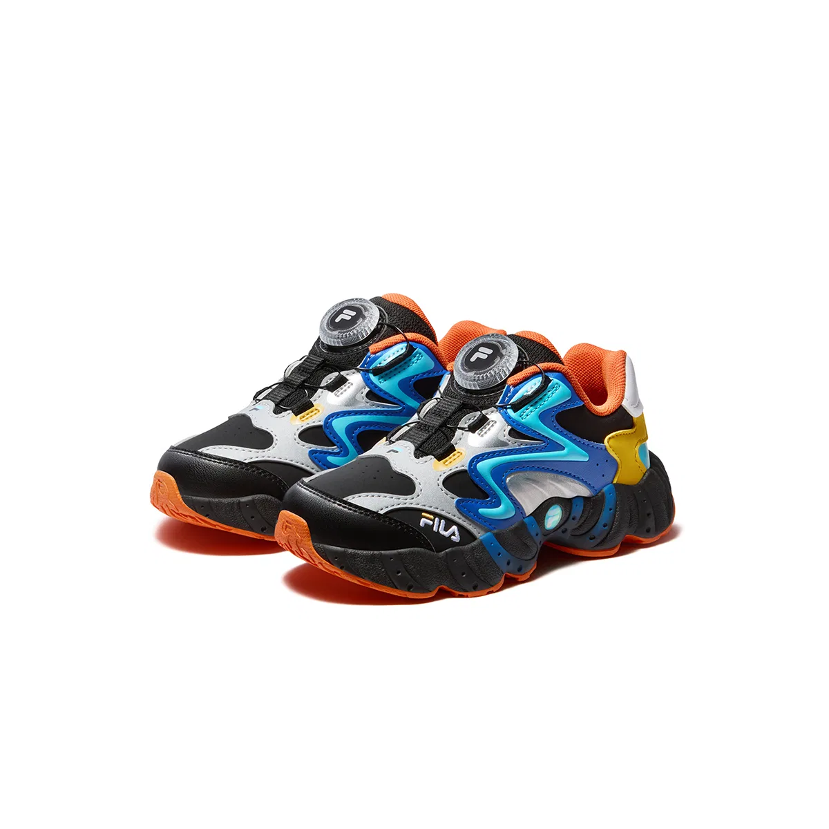 Детские кроссовки с шнуровкой Heritage FHT FILA KIDS, Black/Marine Blue — фото 4