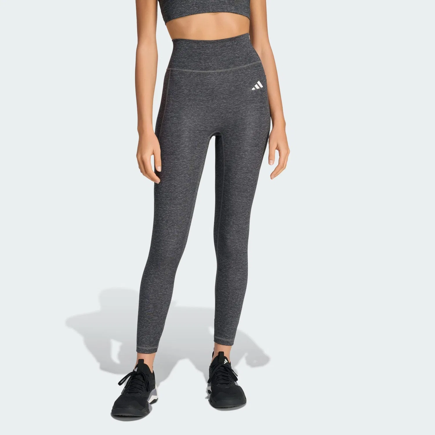 Женские леггинсы с высоким поясом Optime Essentials Workout Heather 7/8-Leggings Adidas, Grau
