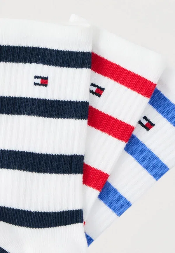 Носки 3 шт, хлопок Tommy Hilfiger, белый/синий/мультиколор — фото 2