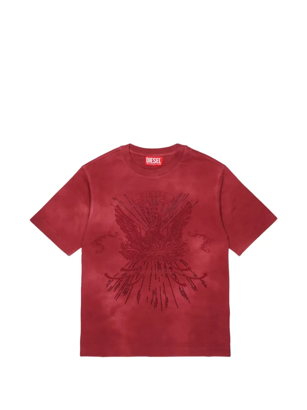 Футболка с графичным принтом Diesel Kids, красный