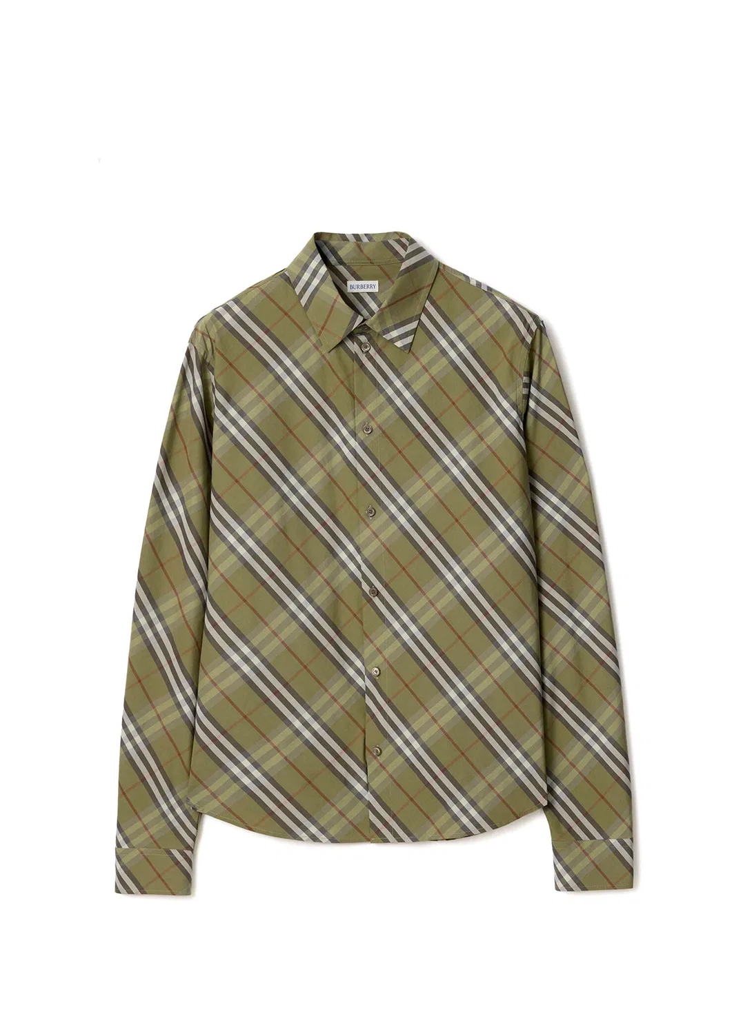 Рубашка Burberry Robert Check Ekoseli Haki, Хлопок, Хаки