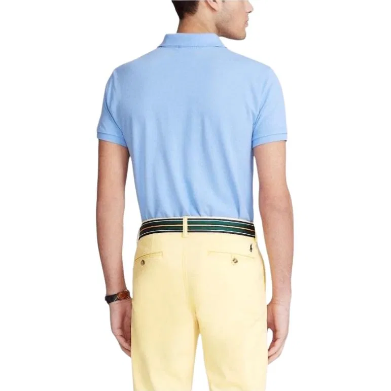 Поло с воротником для мужчин, прямая посадка, Polo Ralph Lauren, Blue — фото 4
