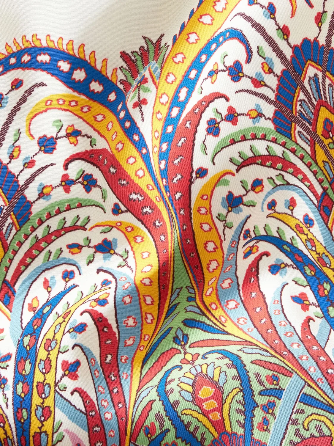 Платье с узором пейсли из кади ETRO, белый — фото 4