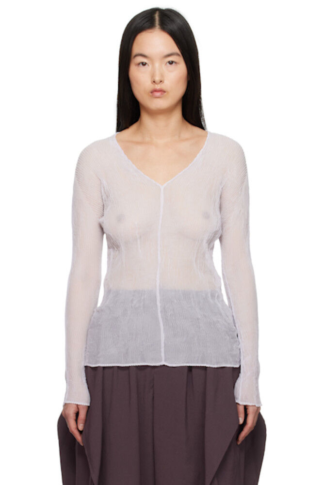 

Фиолетовый январский шифоновый топ Twist 1 ISSEY MIYAKE