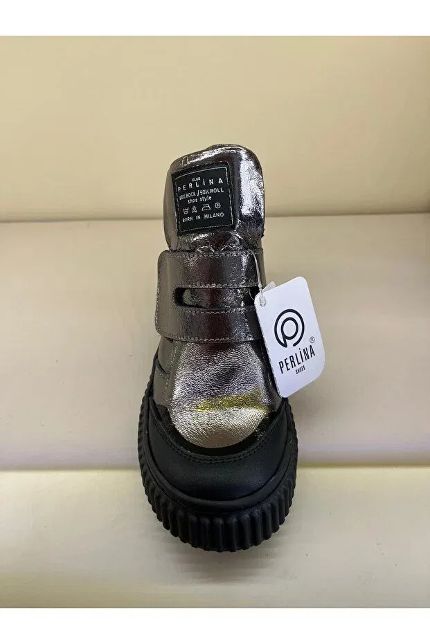 Детские туфли для девочек без каблука Perlina full orthopedic style bit Eren Premium, Silver — фото 2