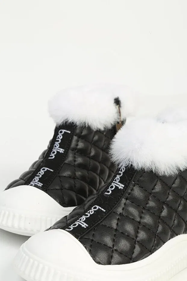 Детские ботинки для девочек с коротким каблуком Benetton, Black — фото 4