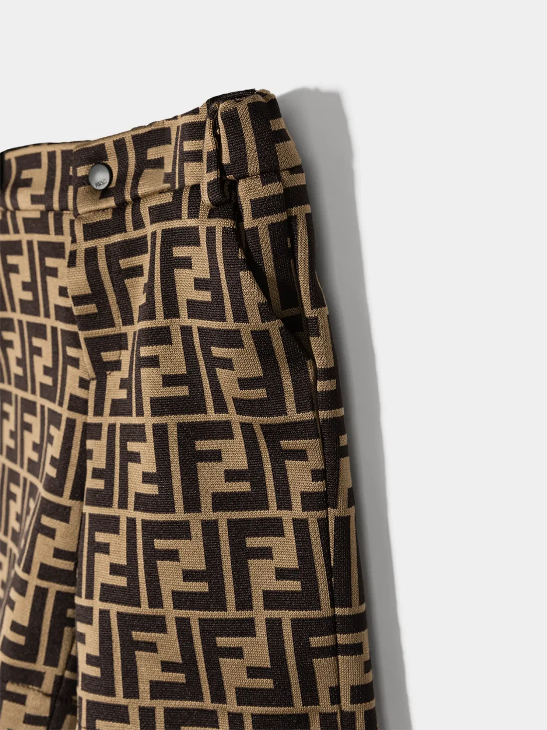 Шорты с логотипом FF FENDI, коричневый — фото 3