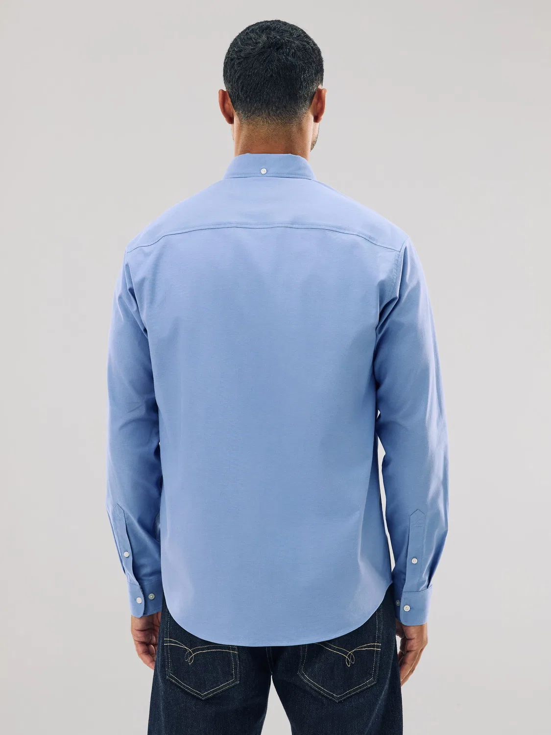 Рубашка Oxford stretch, синяя Next — фото 3