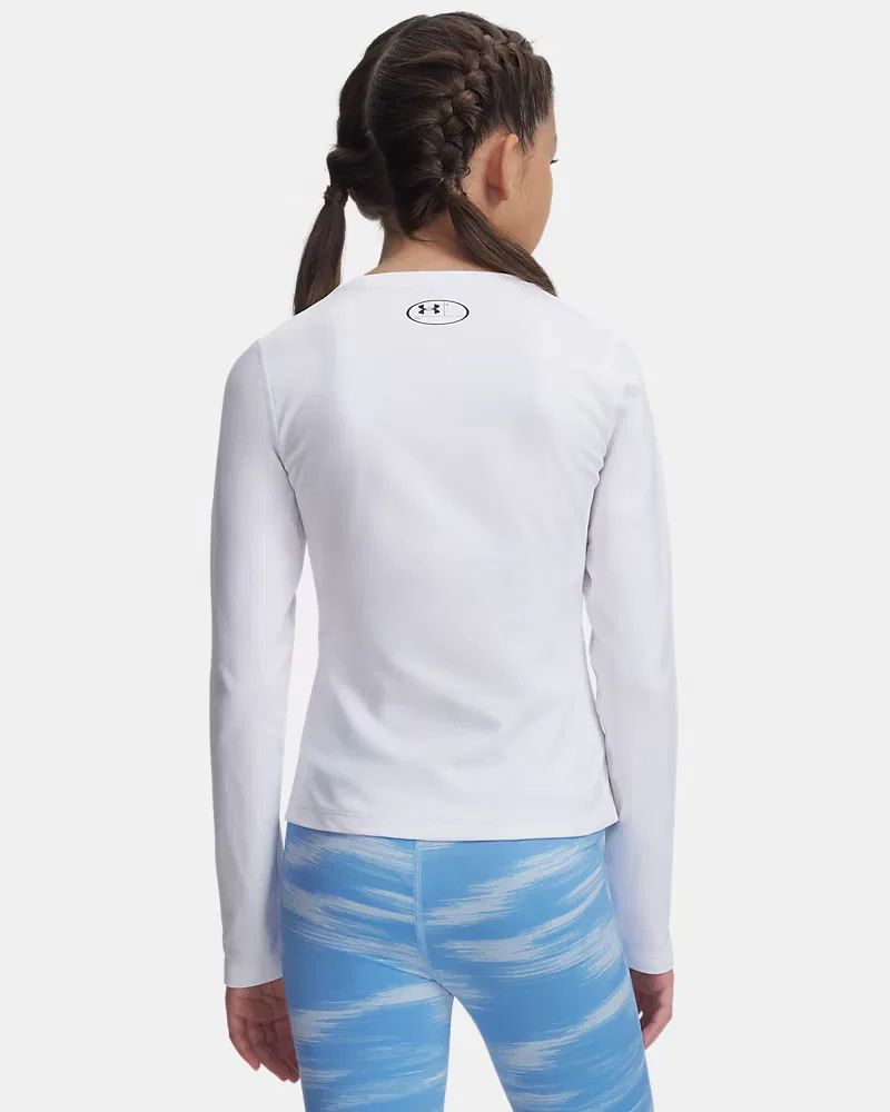 Лонгслив утепляющий с четырехсторонней растяжкой ColdGear UnderArmour, White/Black — фото 2