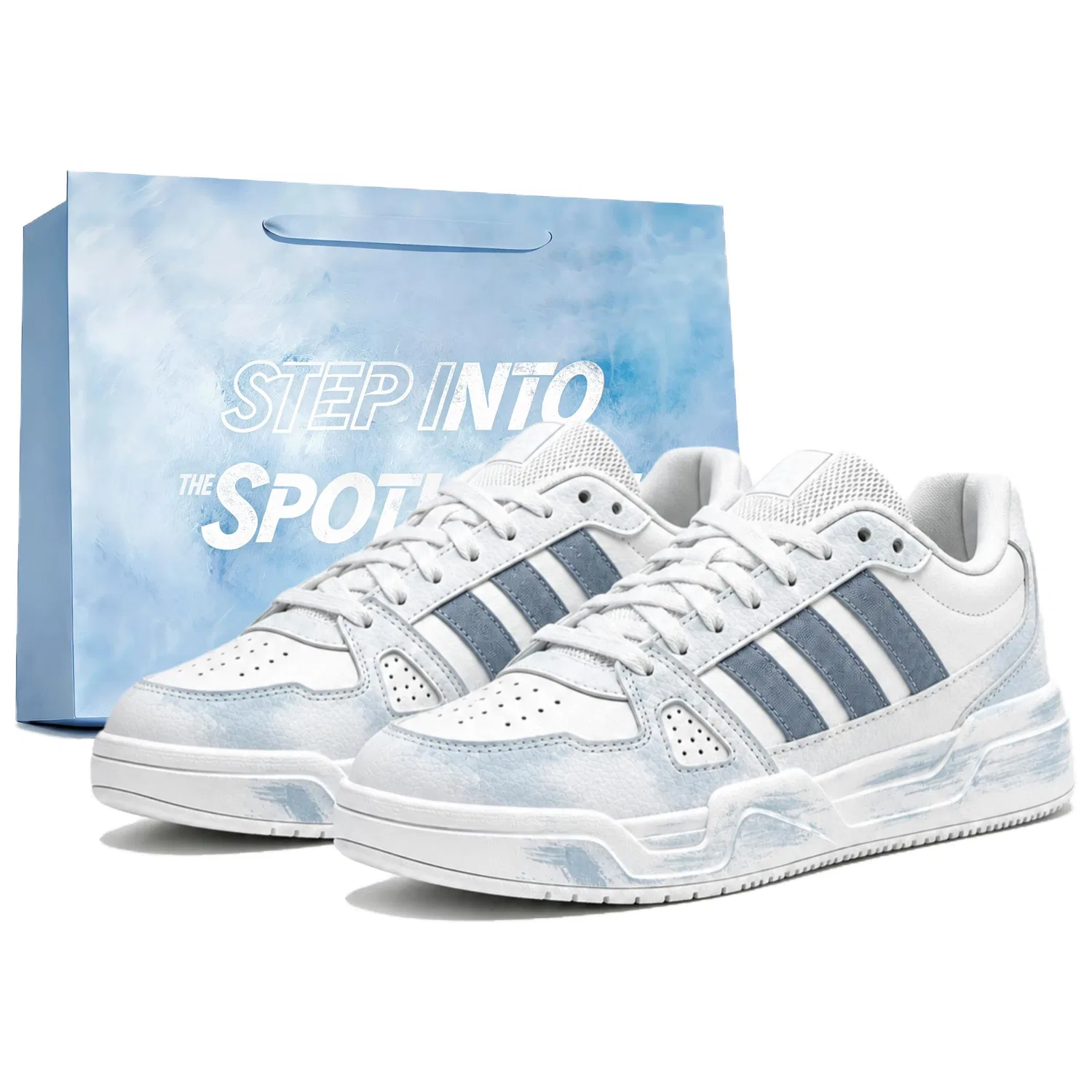 Детские скейтборд-кроссовки с принтом LITE BALLER Adidas, Blue White