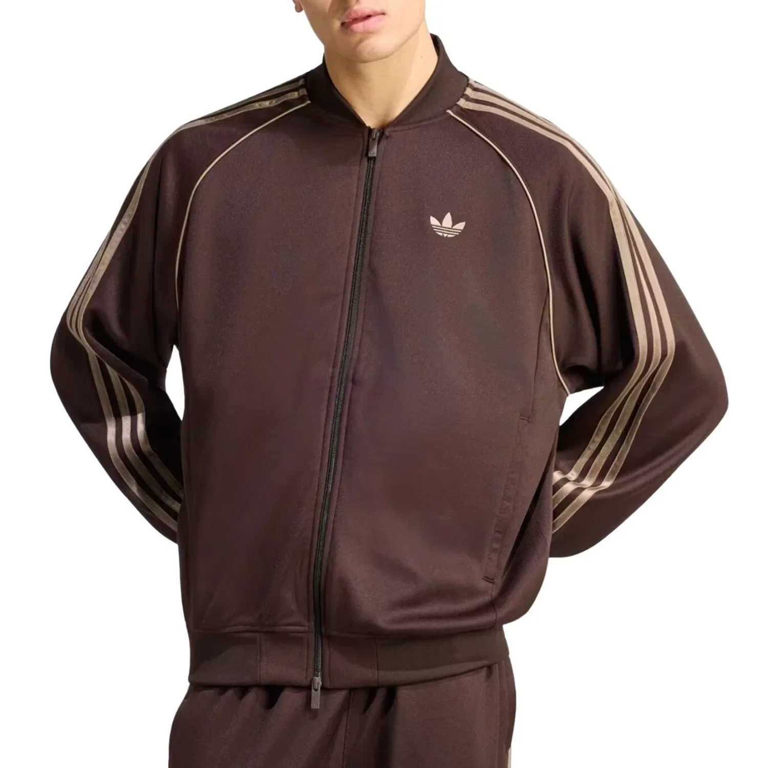 Мужская куртка с длинным рукавом Adicolor Classics Loose Track Adidas, коричневый — фото 2