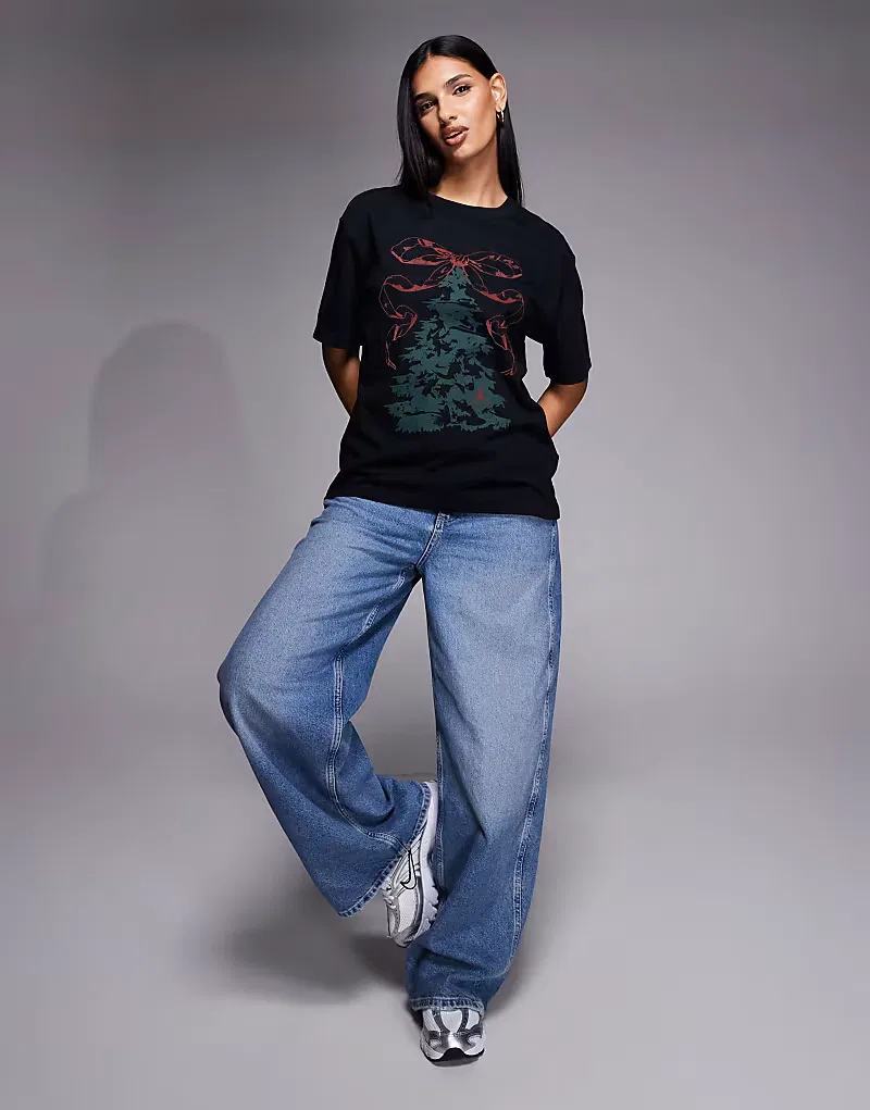 Футболка Nike Air Jordan с рождественским принтом, черный