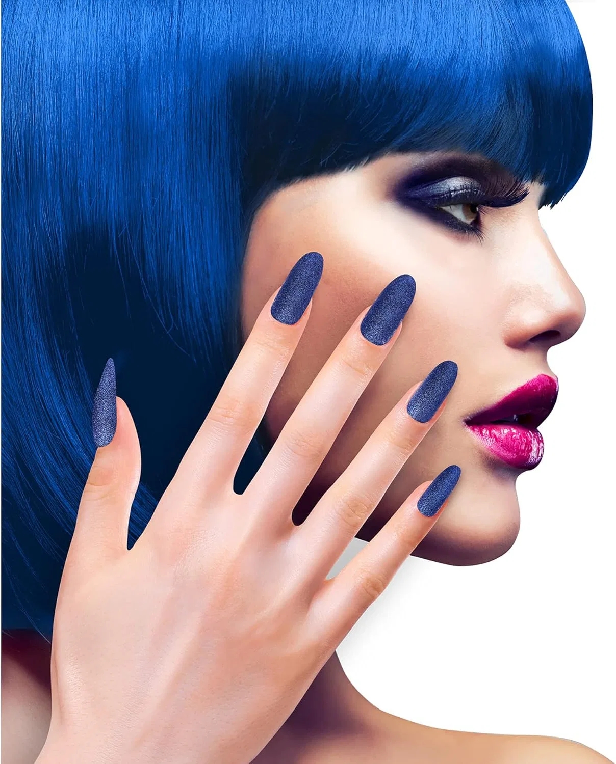Набор накладных ногтей, Widmann, 12 шт, Синий, Блестящий W Widmann Milano Party Fashion — фото 4