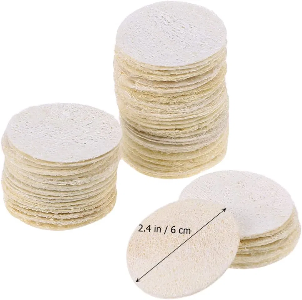 Мочалка для лица из люфы, 500 шт, Housoutil, 6x6x0.2 см — фото 4