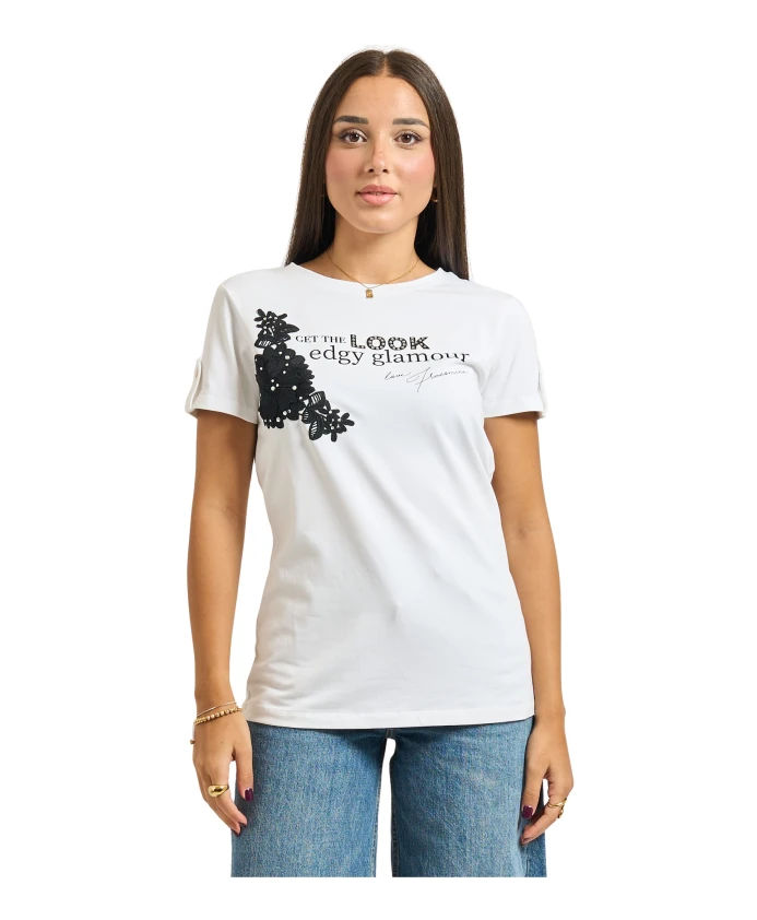 

Футболка из хлопкового трикотажа стандартного кроя Fracomina, белый