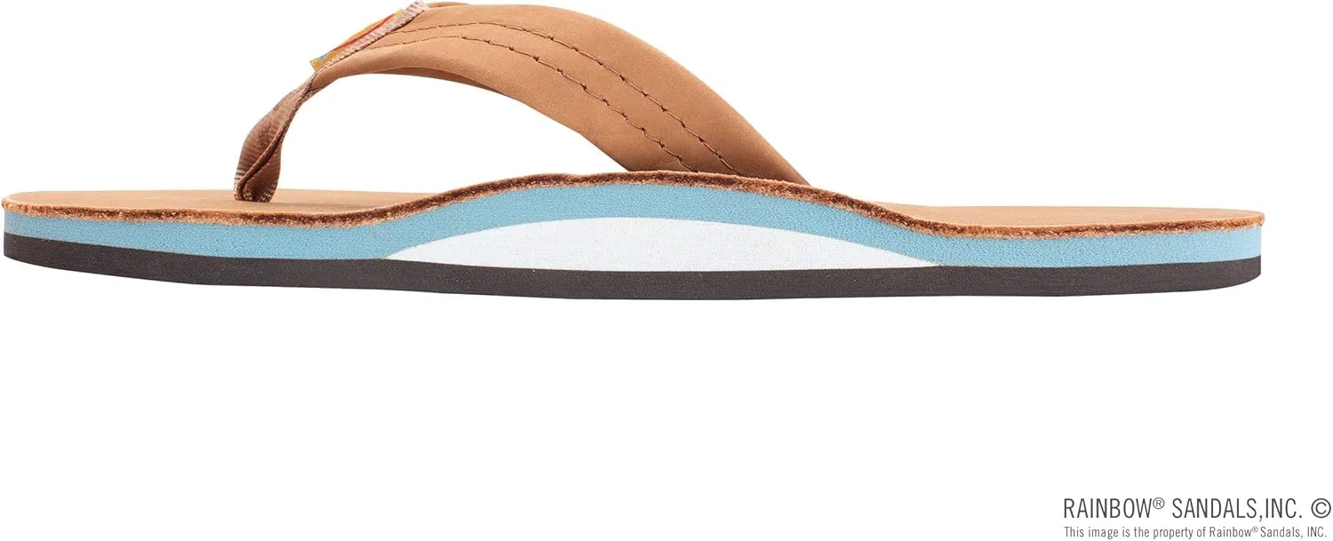 Сандалии из натуральной кожи, Rainbow, Tan/Blue Rainbow Sandals — фото 2