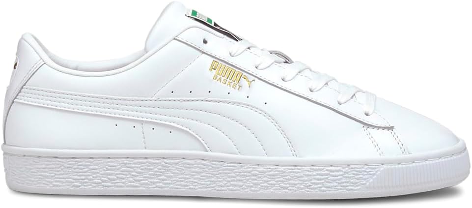 

Мужские кроссовки PUMA Basket Classic XXI с шнуровкой для повседневной носки - белые