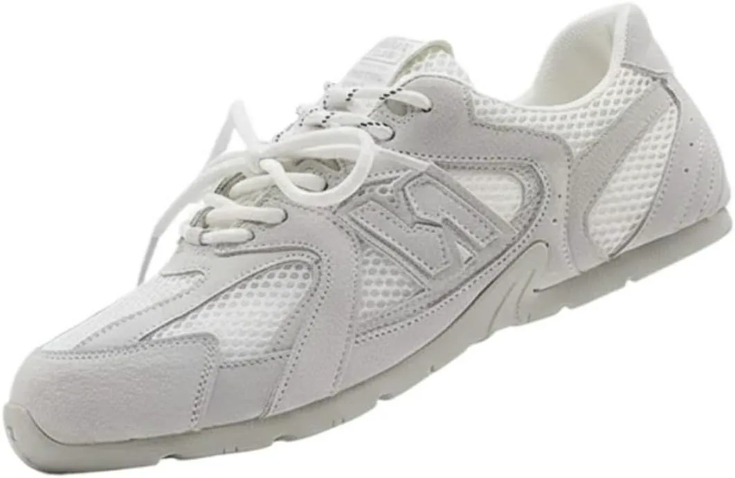 Ретро винтажные повседневные мужские кроссовки из замши и сетки, дышащие, легкие, для ходьбы, повседневного использования, летнего вождения, путешествий, с гибкой плоской подошвой и удобной обувью ZIXCPLAZ, белый