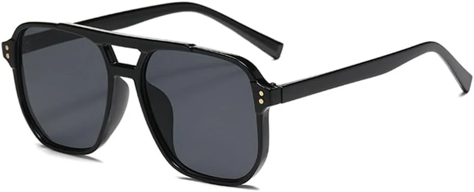 

Ретро солнцезащитные очки для женщин, винтажные, классические, с увеличенной двойной перемычкой, большие овальные, унисекс, с желтыми линзами HHZZYVY, Black