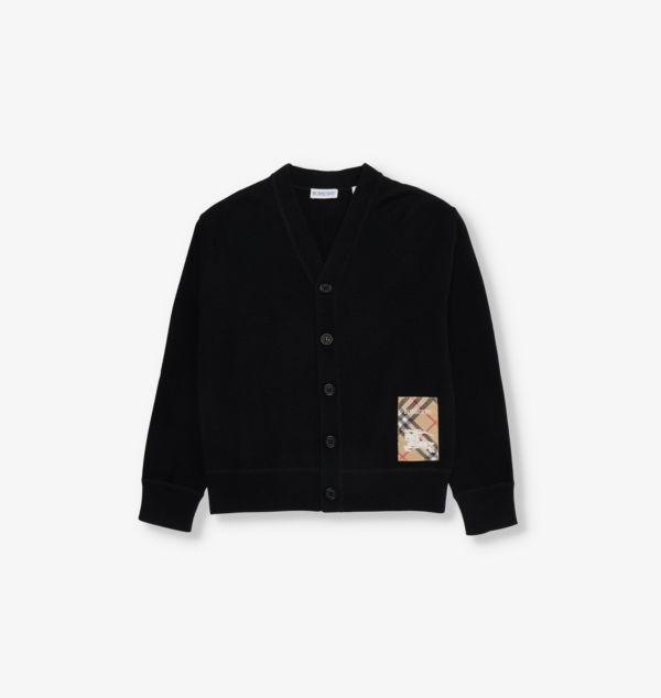 

Шерстяной кардиган Romie ekd-patch 4-14 лет Burberry, черный