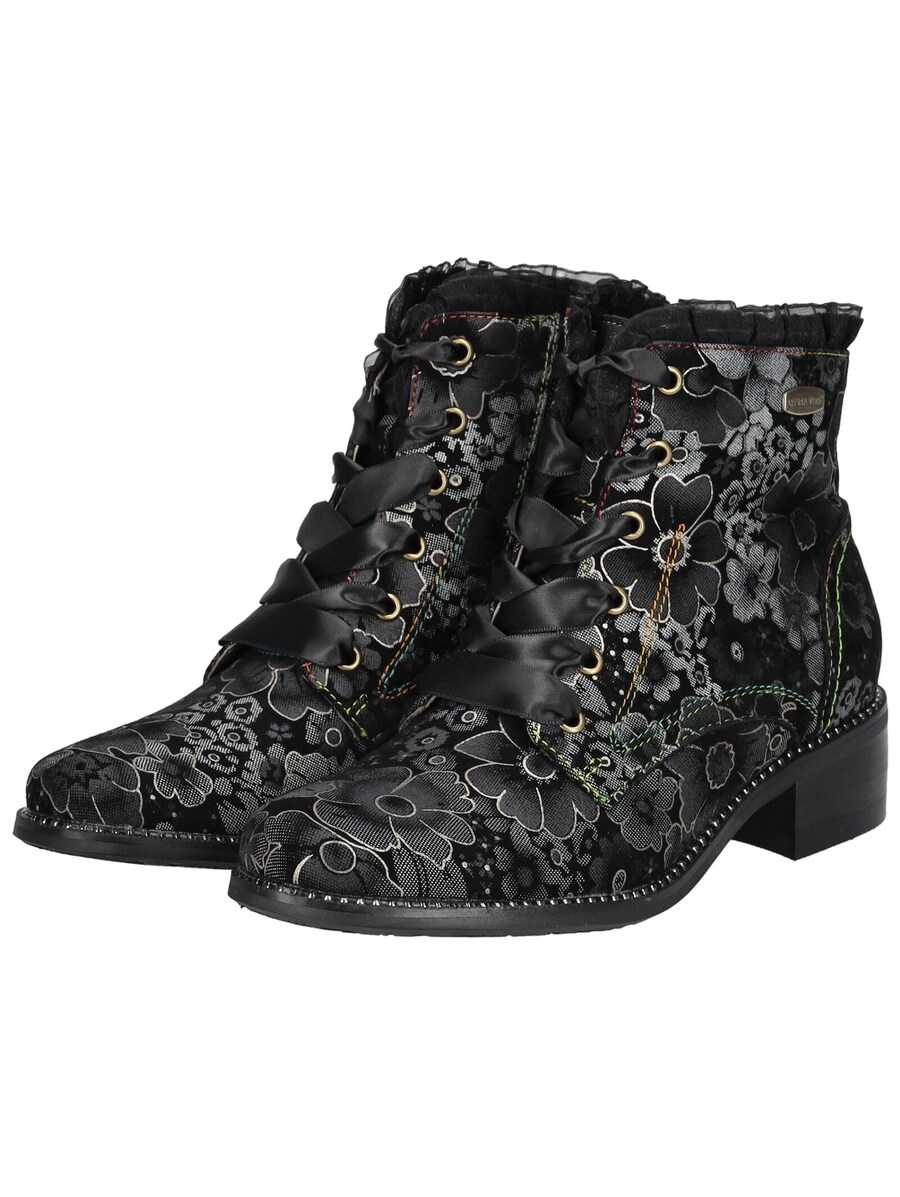 Ботильоны на шнуровке Laura Vita Lace-Up Ankle Boots, черный — фото 4