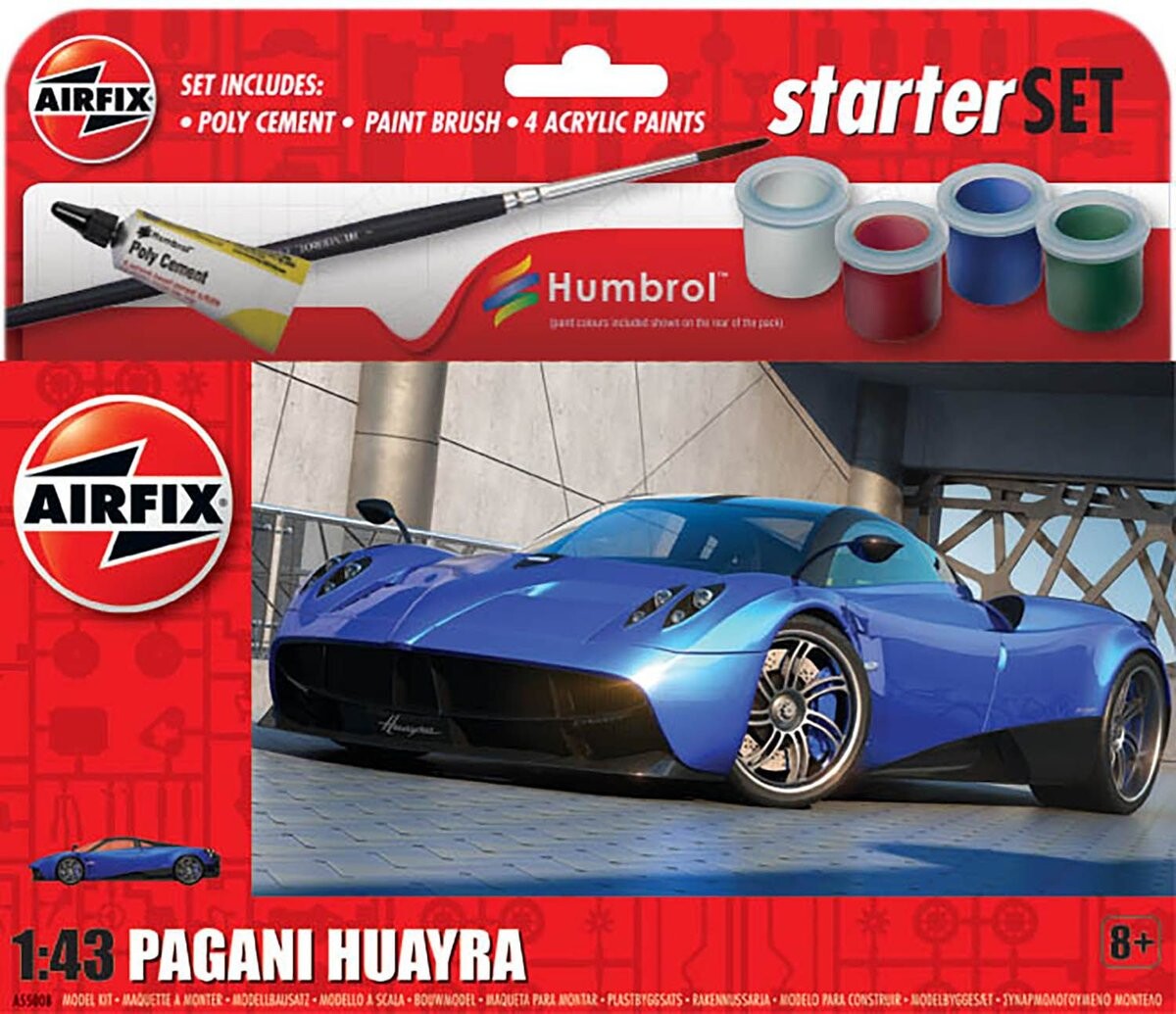 

Pagani Huayra (Стартовый набор) 1:43 Airfix A55008 (с кистью, красками и клеем)