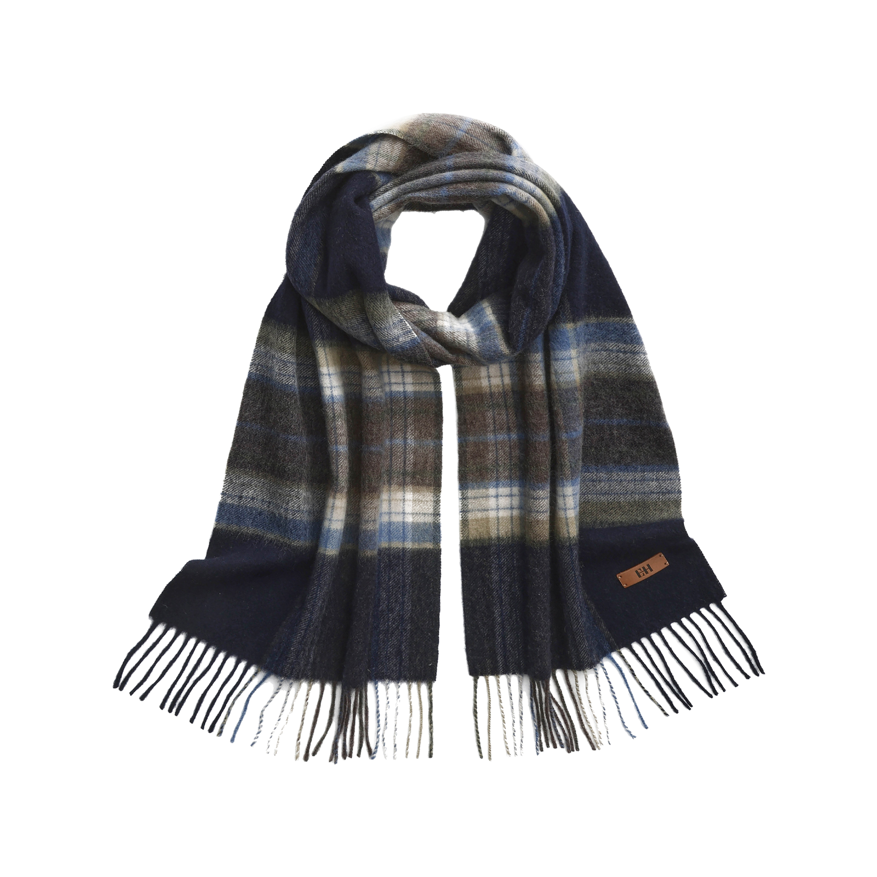 

Шарф мужской вязаный 100% шерсть ELLE, темно-синий