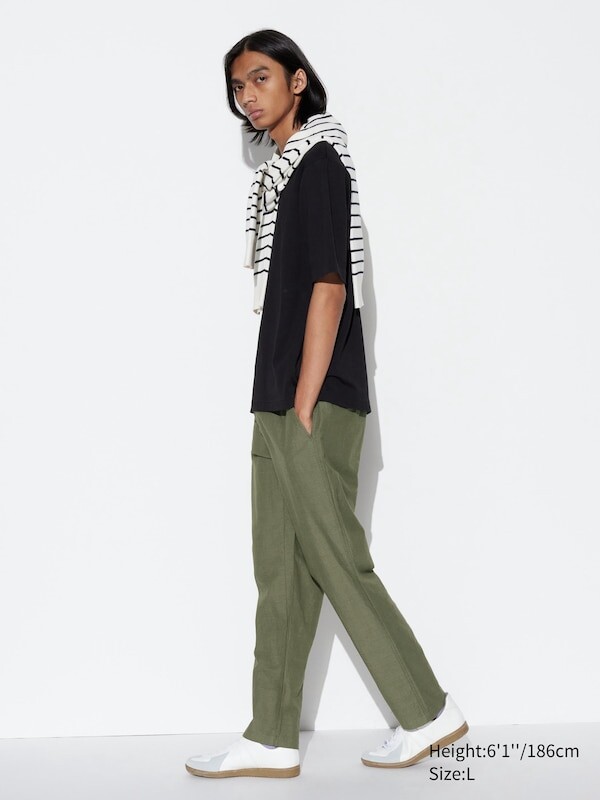 

Свободные брюки из льняной смеси Uniqlo, зеленый