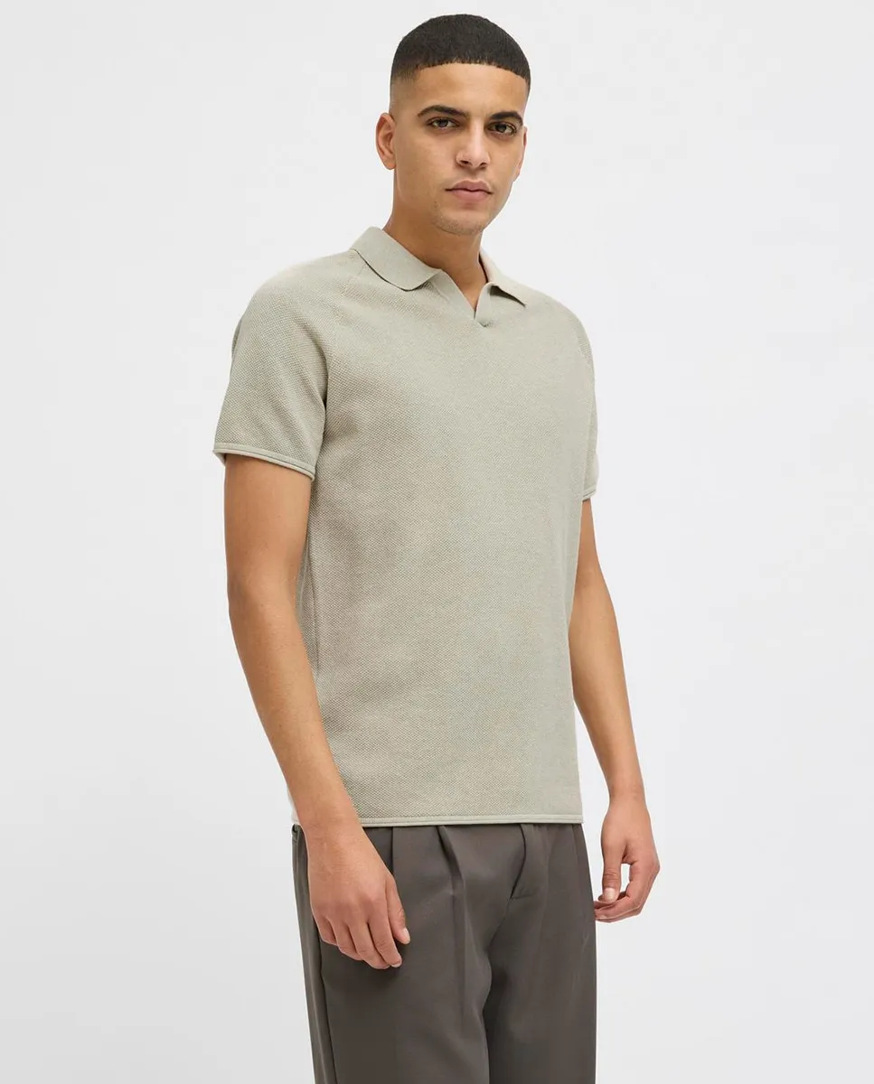 

Мужской вязаный свитер с короткими рукавами и V-образным вырезом Jack & Jones, светло-зеленый