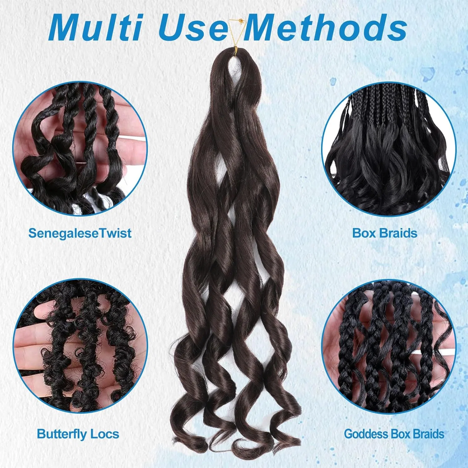 Наращивание волос Protein Fibre French Curly Braiding Hair Xrngrng, 4# — фото 4