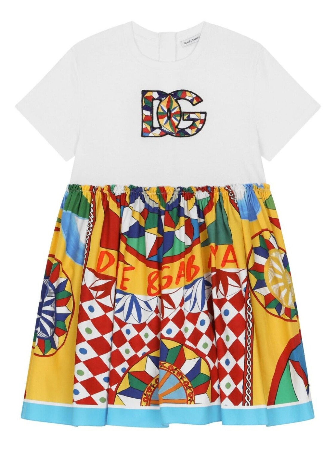 

Dolce & Gabbana платье с короткими рукавами и принтом Carretto, белый