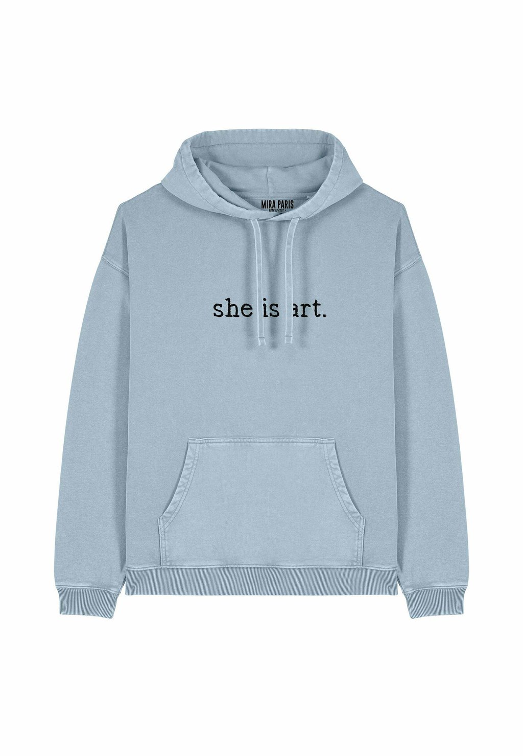 

Толстовка SHE IS ART EMBROIDERY UNISEX VINTAGE con cappuccio Mira Paris, светло-голубой