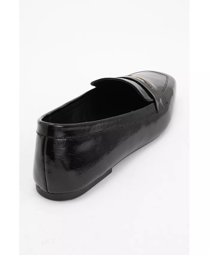 Иридесса Кожаные Лоферы на Плоской Подошве (Женщины) Forever & Always Shoes, черный — фото 3