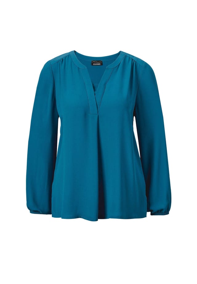 

Короткий размер: блузка с вырезом-туникой Goldner, синий