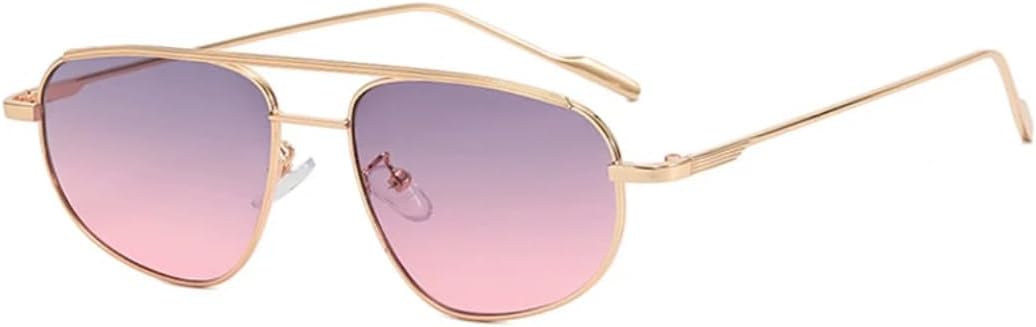

Солнцезащитные очки с защитой UV400 | Металлическая оправа, линзы конфетного цвета | Для женщин и мужчин, для занятий спортом на открытом воздухе и вождения DSVIGF, Gold Gray Pink