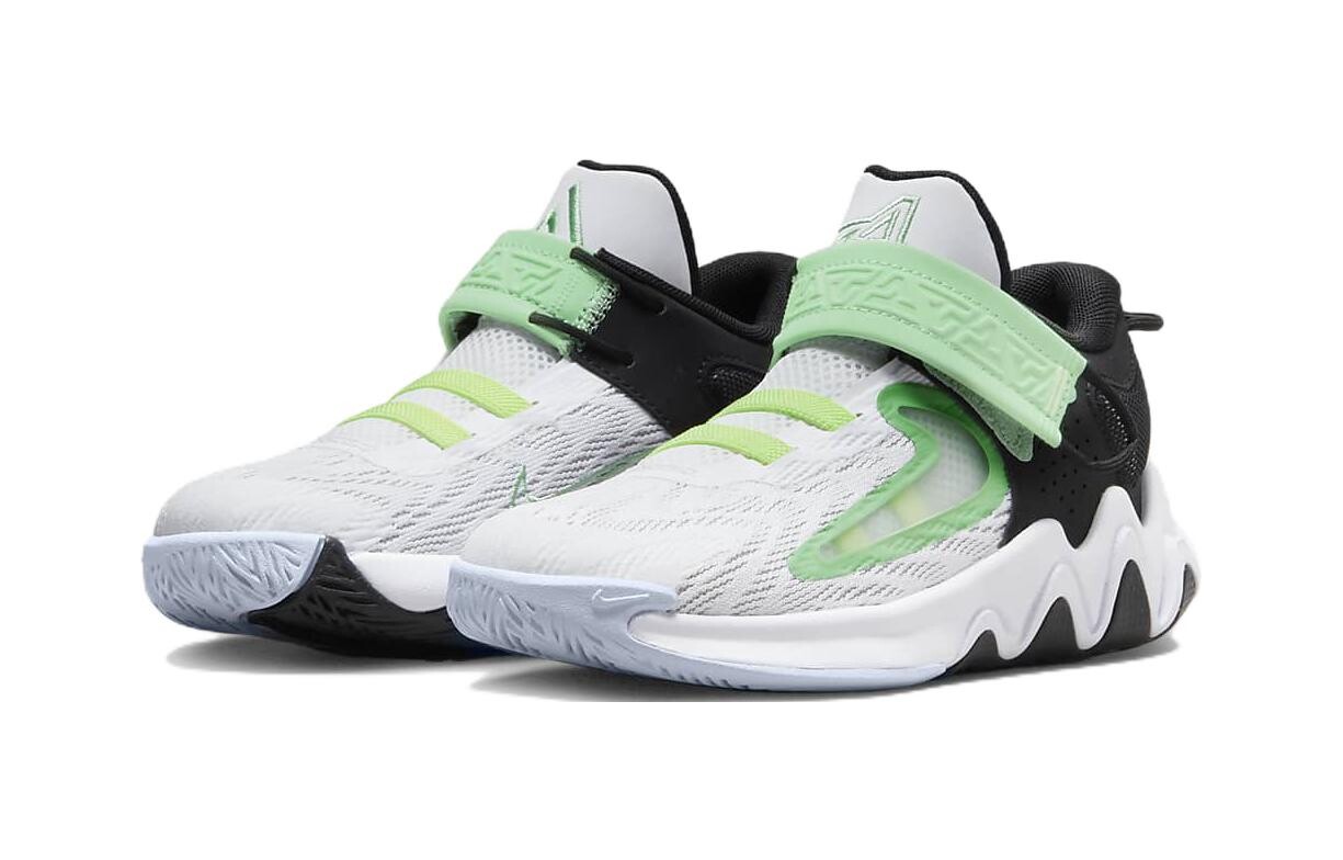 Детские баскетбольные кроссовки Nike Giannis Immortality 2 PS, White/black/yellowish-green/foggy gray — фото 3