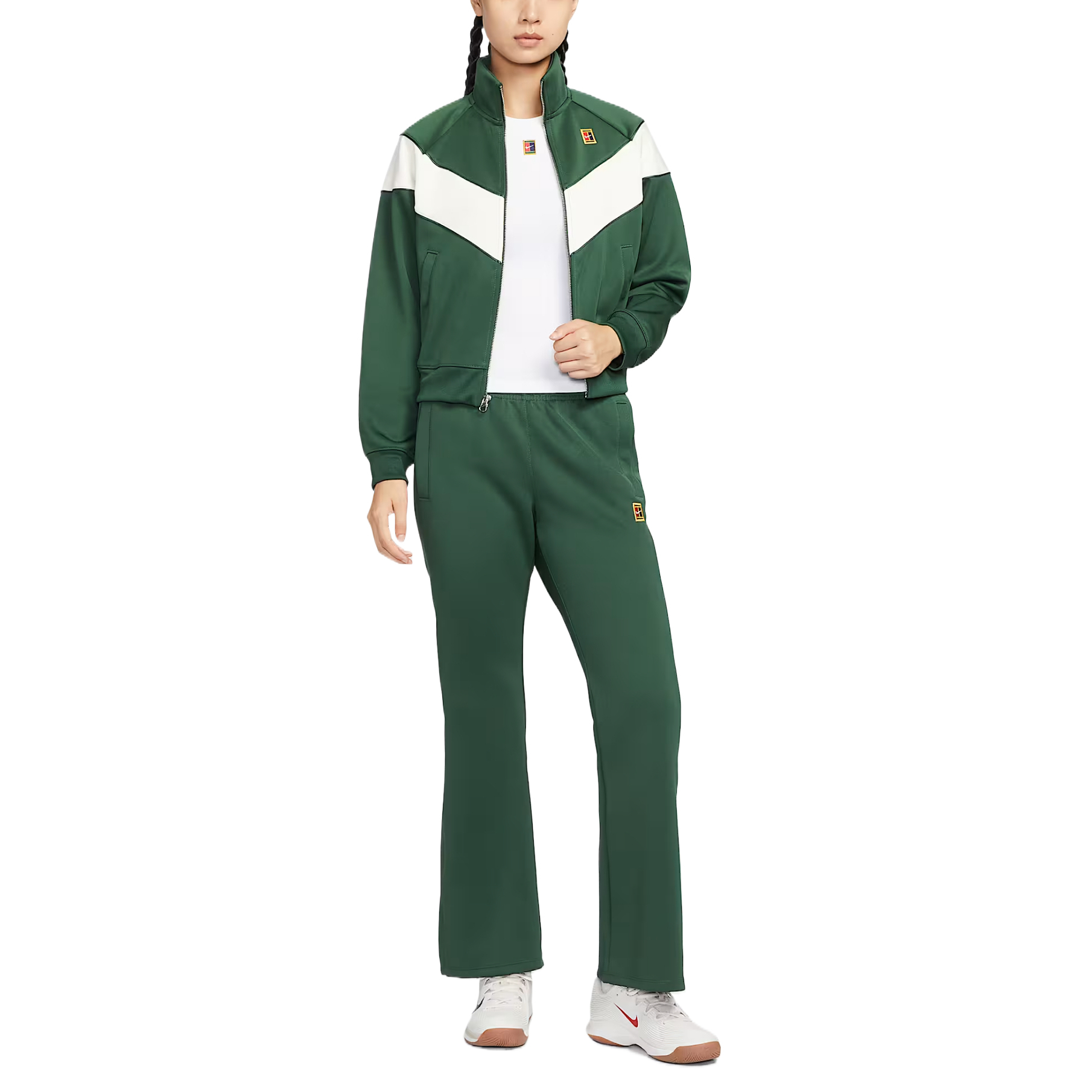 Куртка для тенниса Court Heritage Windrunner женская Nike, зеленый — фото 4