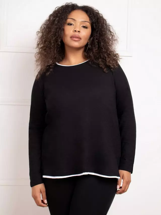 

Топ Live Unlimited Curve Cotton Slub Contrast, черный