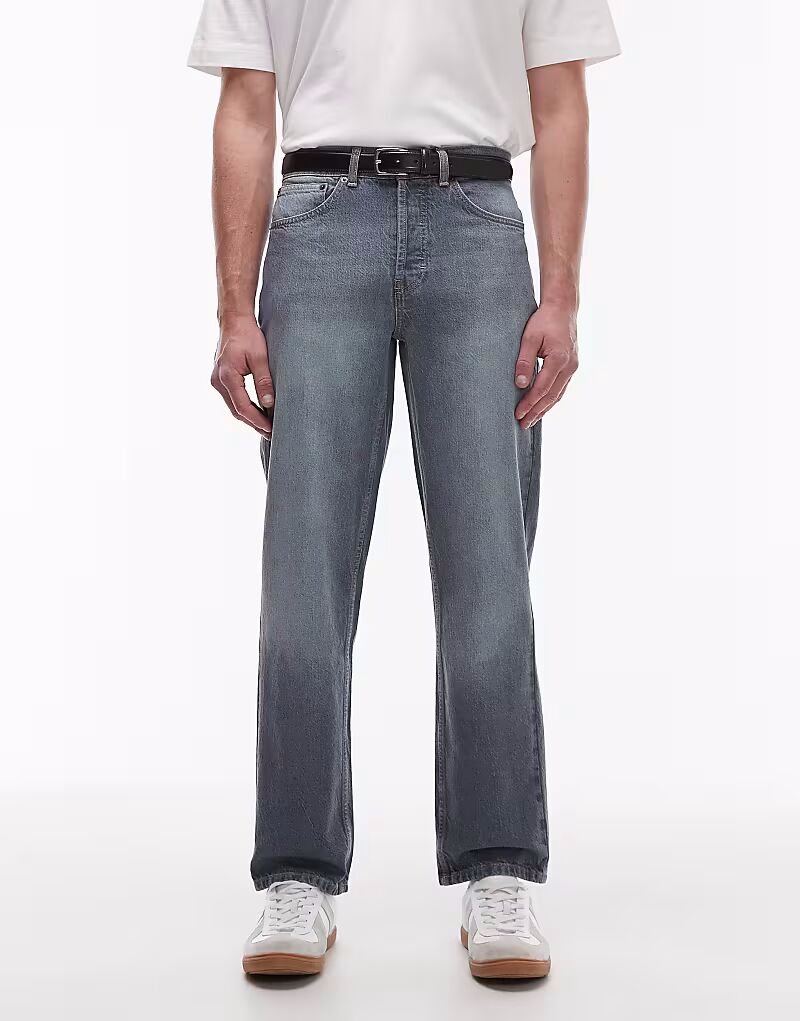 

Джинсы Topman прямого кроя, средне-синего цвета