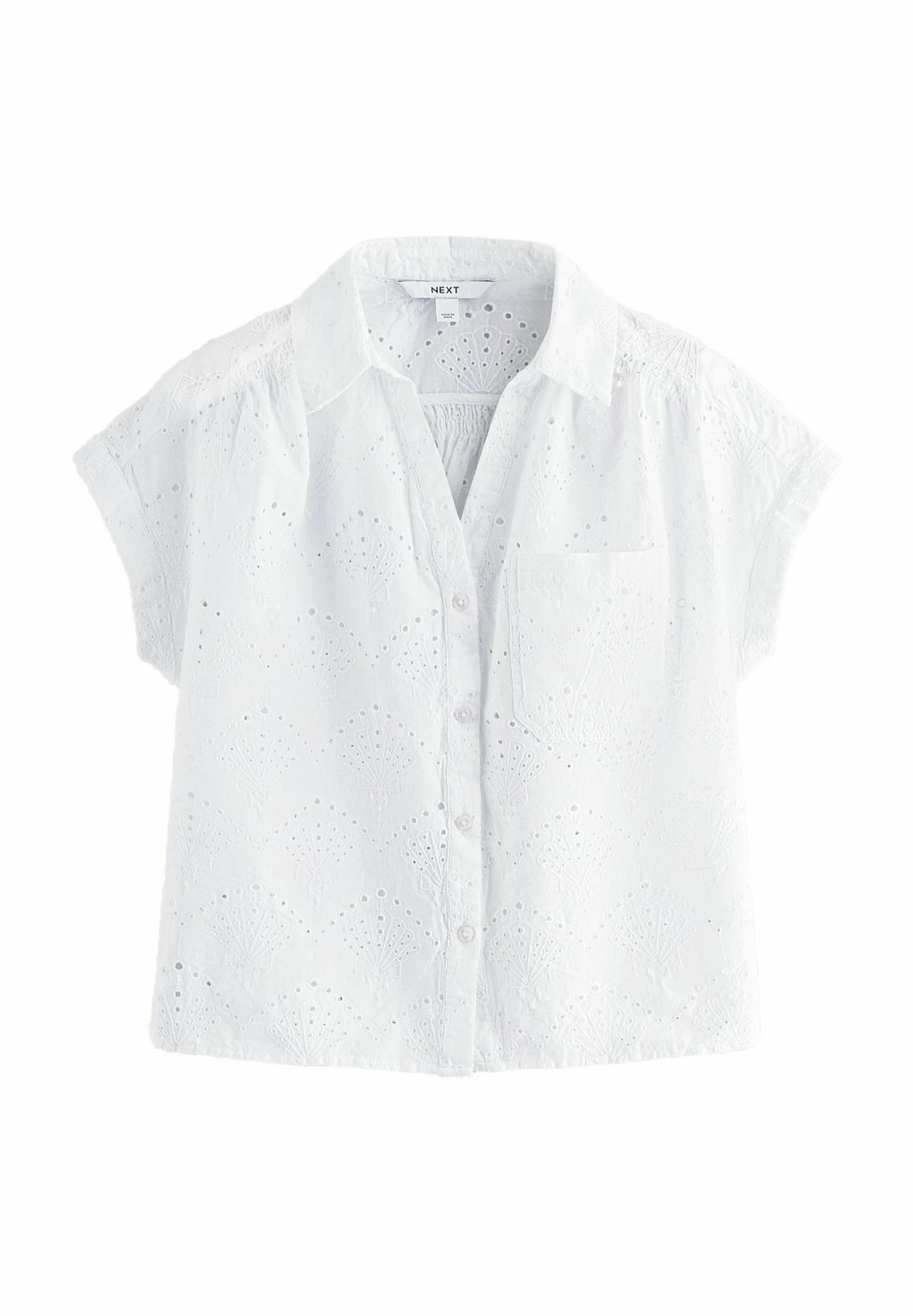 

Блузка на пуговицах REGULAR FIT - SHORT SLEEVE BRODERIE SHELL Next, белый