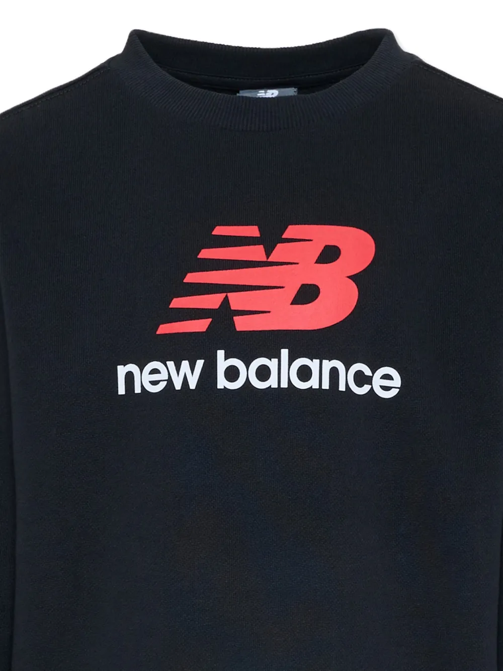 Свитшот с логотипом и круглым вырезом New Balance Kids, черный — фото 3