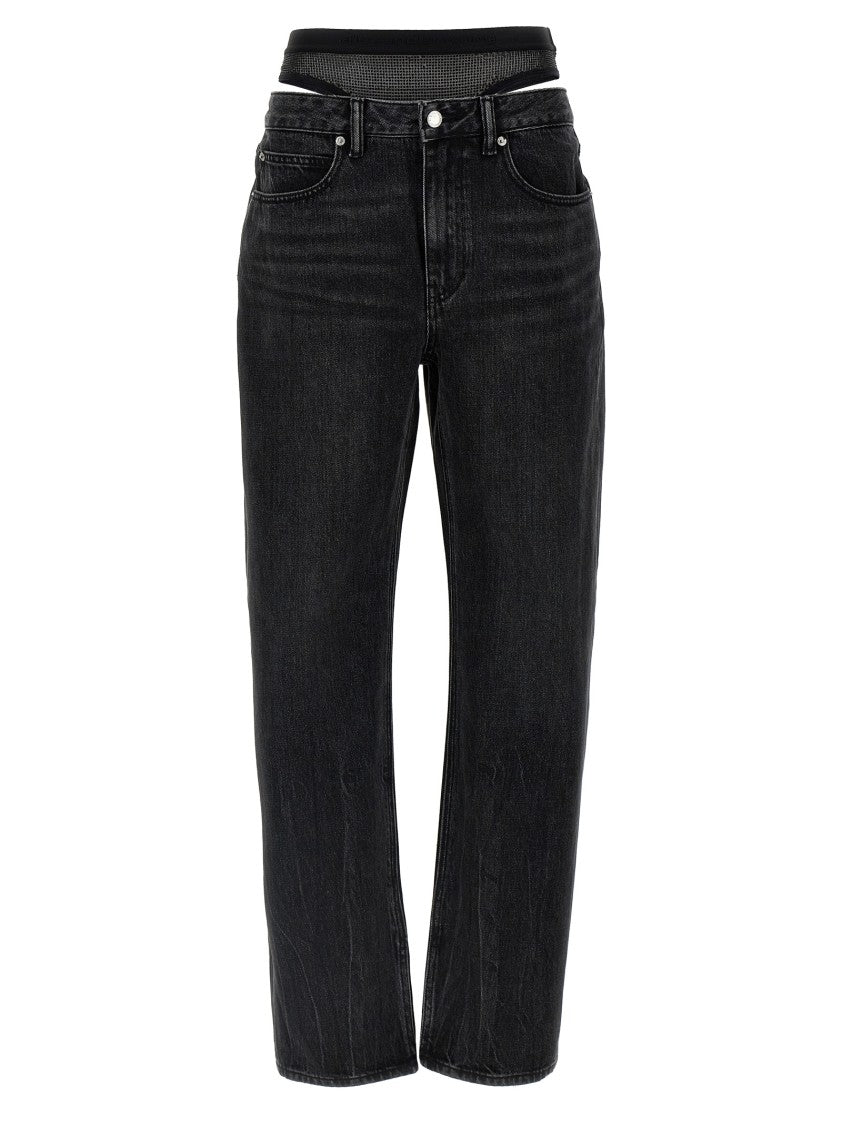 

Джинсы с прорезями Prestyle Hotfix Mesh Undie Denim X Alexander Wang, черный