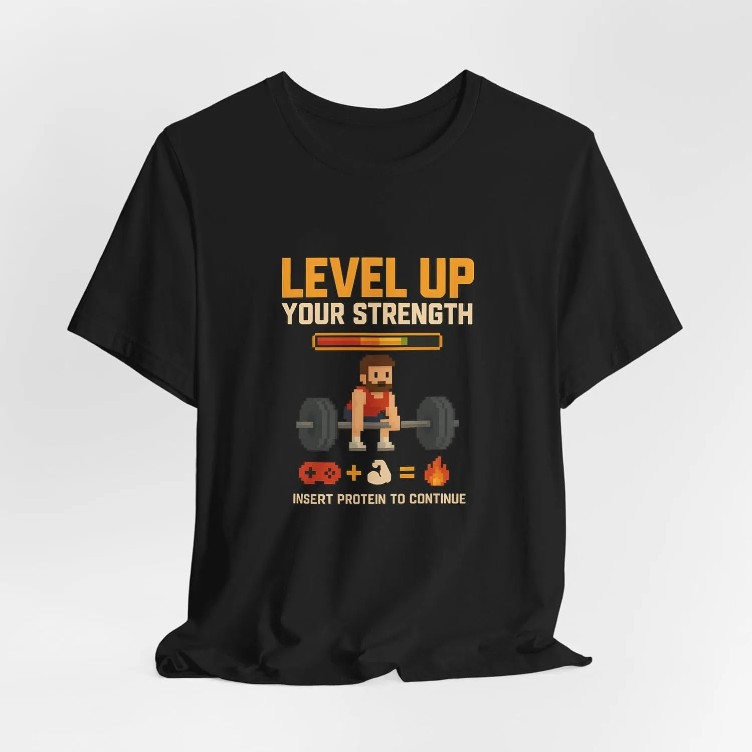 Футболка с принтом Level Up Your Strength Bella Canvas, Black — фото 4