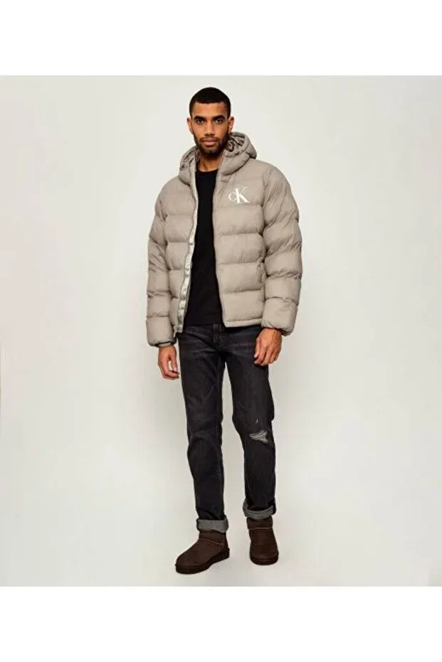 Мужская зимняя куртка с капюшоном Calvin Klein, Taupe — фото 3