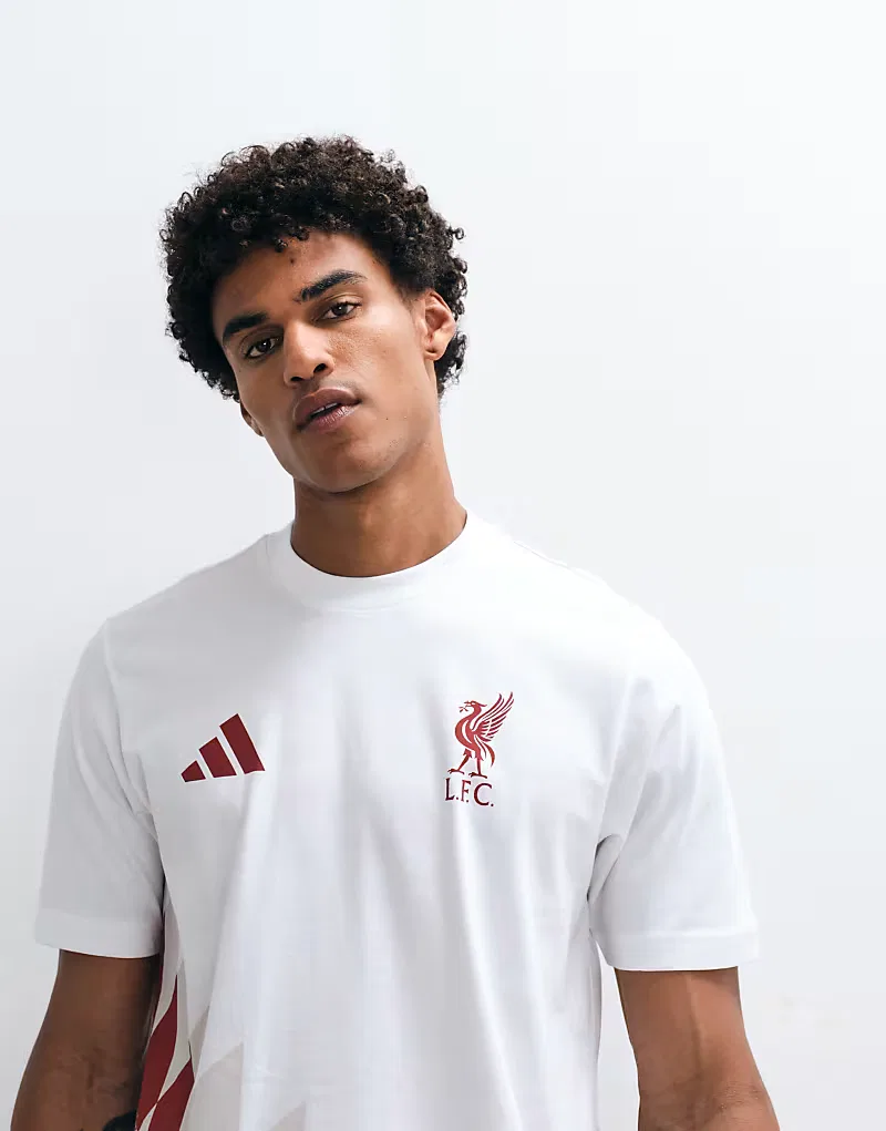 Футболка Adidas Football Liverpool 26/27 Stadium, белый с принтом — фото 3