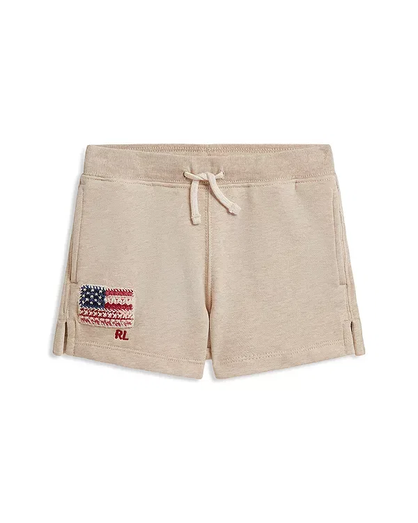 Детские шорты для девочек с принтом Ralph Lauren, Dune Tan