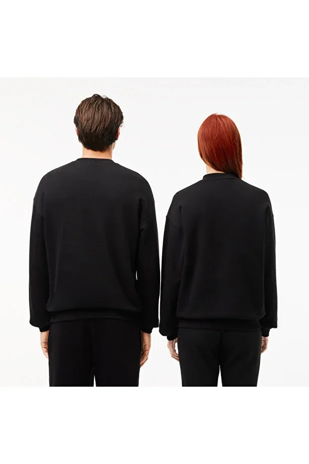 Женские свободный свитшот с длинным рукавом Lacoste, 031-Black — фото 3